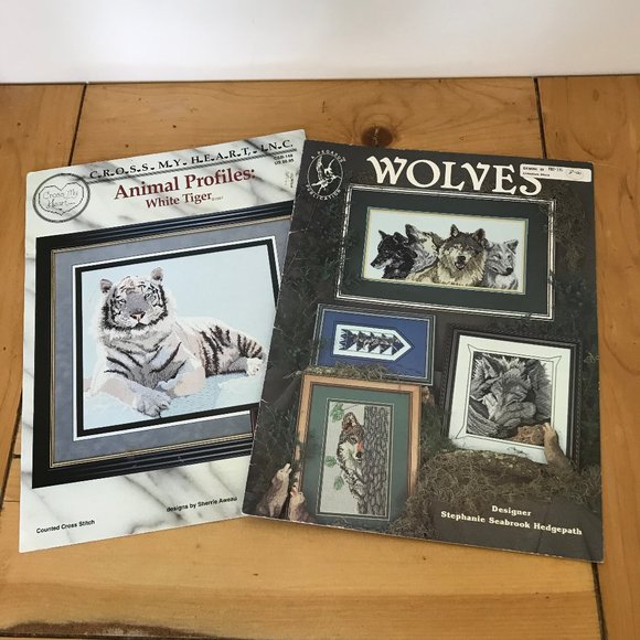 Cross Stitch Pattern Books Cross My Heart White Tiger Pegasus Publication Wolves - Picture 1 of 2